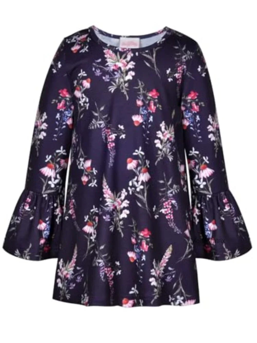 Floral Ruffle Long Sleeve Top and Leggings Set